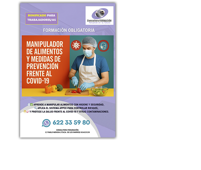 Manipulación de Alimentos y Prevención frente a la COVID19