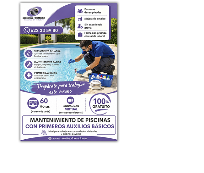 Mantenimiento de Piscinas con con Primeros Auxilios